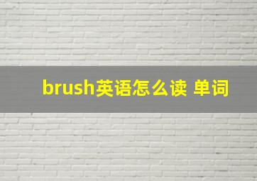 brush英语怎么读 单词